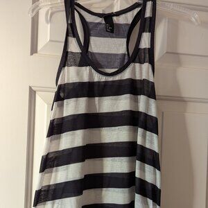 Navy and White Oversize Tank Top